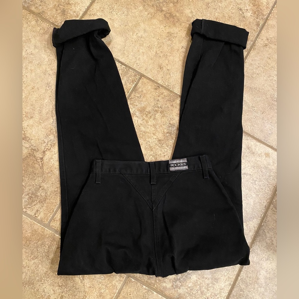 Authentic Rockies Jeanswear Black XL Onseam Black Bareback Denim sz 28/7